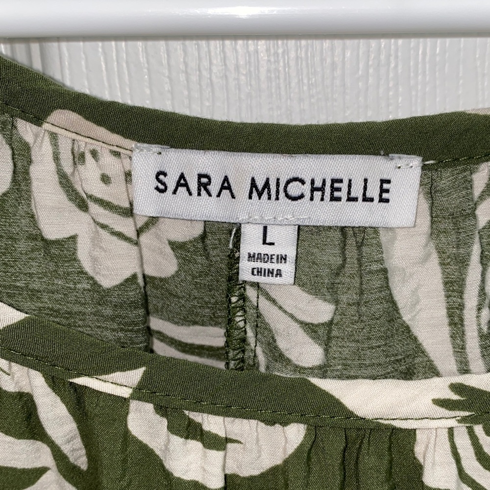 Sara Michelle Green and White Floral Dress - Picture 3 of 5